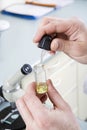 Oil for microscope glasses.