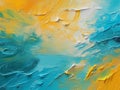 Oil Paint background canvas - cyan blue yellow Royalty Free Stock Photo