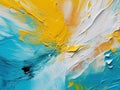 Oil Paint background canvas - cyan blue yellow Royalty Free Stock Photo