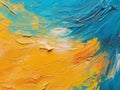 Oil Paint background canvas - cyan blue yellow Royalty Free Stock Photo