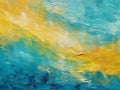 Oil Paint background canvas - cyan blue yellow Royalty Free Stock Photo