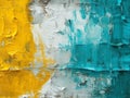 Oil Paint background canvas - cyan blue yellow Royalty Free Stock Photo