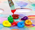 Oil paint and brush Royalty Free Stock Photo