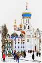 Trinity Lavra of St. Sergius. Imitation of a picture. Oil paint. Illustration