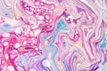 Oil paint mix abstract background. Rainbow marble texture. Acrylic liquid flow colorful wallpaper. Creative violet Royalty Free Stock Photo