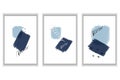 Oil paint smears. A set of templates for postcards, invitations, business cards. Abstract vector background in blue tones