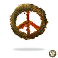 Oil painted peace symbol