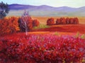 Oil Painting - Abstract Red Autumn