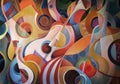 Oil painting background original cubist style modern, sound
