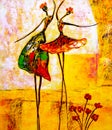 Oil Painting - Ballet Royalty Free Stock Photo