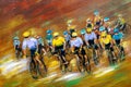 Oil Painting - Bike Racing, Tour de France