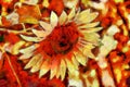 Oil painting - blooming sunflowers. Modern digital art, impressionism technique, imitation of Vincent van Gogh style Royalty Free Stock Photo