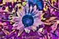 Oil painting - blooming sunflowers. Modern digital art, impressionism technique, imitation of Vincent van Gogh style Royalty Free Stock Photo