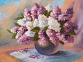 Oil Painting - bouquet of lilac