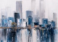 Oil Painting - Brooklyn Bridge, New York Royalty Free Stock Photo