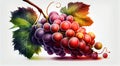 Oil Painting of Bunch of Delicious Fresh Zinfandel Grapes isolated Background AI Generative Royalty Free Stock Photo