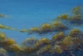 Oil painting on canvas beautiful warm clouds in the summer
