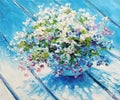 Oil painting on canvas, still life flowers Royalty Free Stock Photo