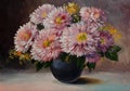 Oil Painting On Canvas - Still Life Flowers On The Table, Art Work