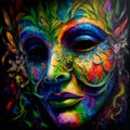 Oil painting of the carnival mask