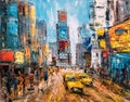 Oil Painting - City View of New York Royalty Free Stock Photo