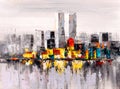 Oil Painting - City View of New York