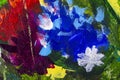 Oil painting close-up flower. Big flowers closeup macro on canvas. Modern Impressionism. Impasto artwork. Royalty Free Stock Photo