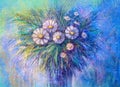 Oil painting Daisy flowers