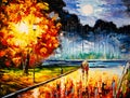 Oil Painting - Dating Tonight Royalty Free Stock Photo