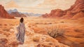 Biblical Grandeur: A Panoramic Painting Of Her Journey Through The Desert
