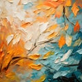 Oil painting detail of fall colors and scene. colorful marbling texture creative background with abstract art style painted with Royalty Free Stock Photo