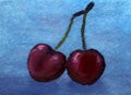 Oil painting Fairytale sweet cherry