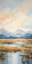 Scottish Landscape Oil Painting With Mountains And Water