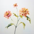 Delicate Paper Cutouts: A Playful Arrangement Of Zinnias In Oil Painting Royalty Free Stock Photo