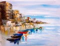 Oil Painting - Harbor View