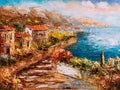 Oil Painting - Harbor View, Greece