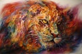 oil painting image of formidable and stunning tiger