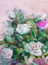 Oil Painting, Impressionism style, texture painting, flower still life painting art painted color image, wallpaper and background Royalty Free Stock Photo