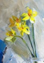 Oil Painting, Impressionism style, texture painting, flower still life painting art painted color image, wallpaper and background Royalty Free Stock Photo