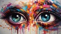 An oil painting that interprets the abstract beauty of an eye Royalty Free Stock Photo