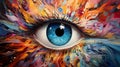 An oil painting that interprets the abstract beauty of an eye Royalty Free Stock Photo