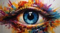 An oil painting that interprets the abstract beauty of an eye Royalty Free Stock Photo