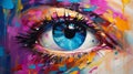 An oil painting that interprets the abstract beauty of an eye Royalty Free Stock Photo