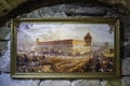 Oil Painting - Kreva Castle - in Stone Wall Background