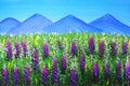 Oil Painting - Landscape at New Zealand Royalty Free Stock Photo