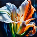 oil painting lily, Generative AI