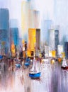 Oil Painting - Manhattan Bay, New York