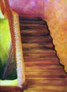 Oil painting, moroccan stairs Royalty Free Stock Photo