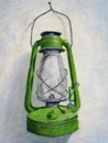 Oil painting with an old lamp Royalty Free Stock Photo