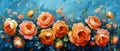 Oil painting of the orange roses Royalty Free Stock Photo